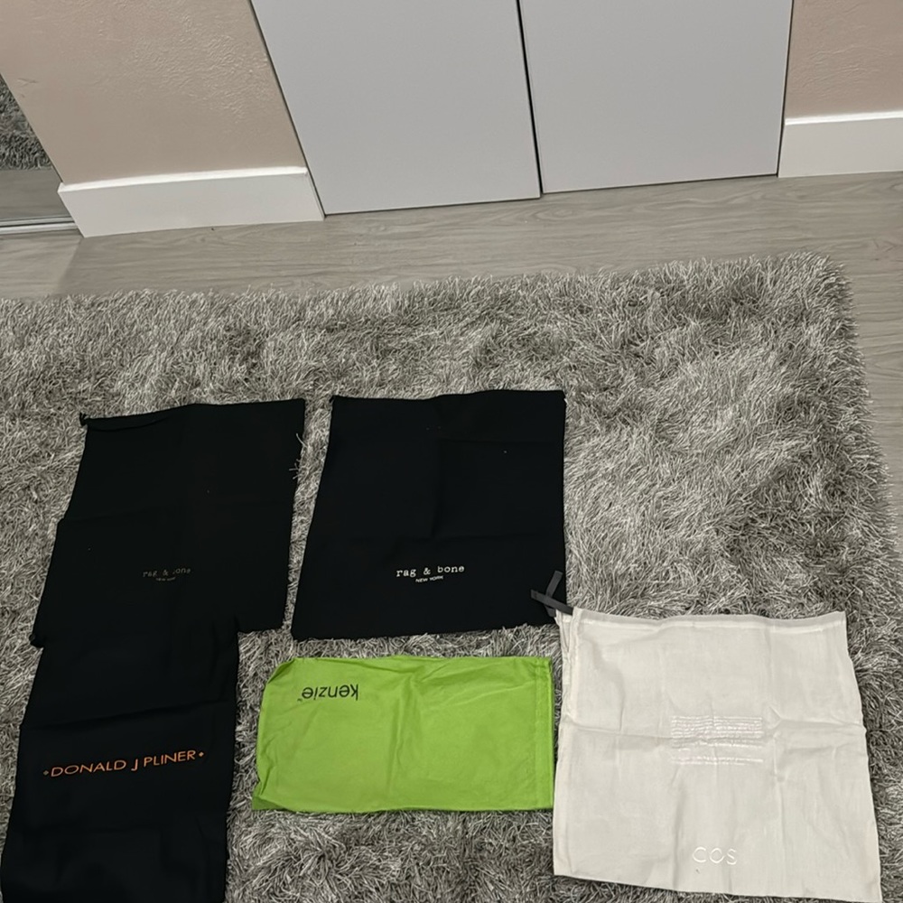Bundle of empty shoes dust bags